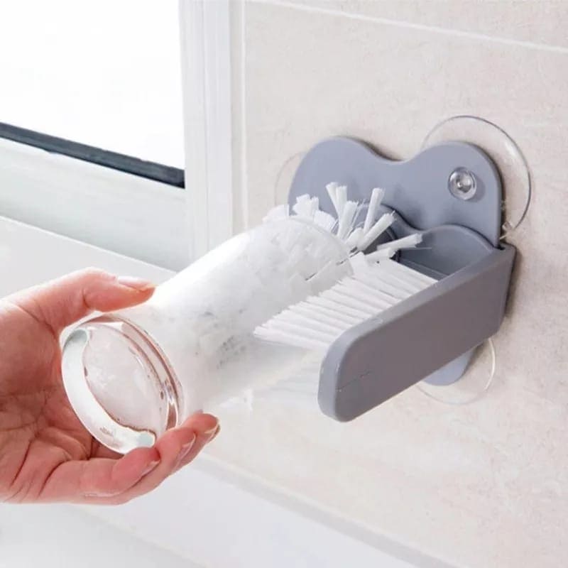 Wall Suction Cup Glass Cleaning Brush, Rotating Plastic Bottles Cleaner, Coffee Milk Tea Cups Brush, Glass Cup Washer with Suction Base Bristle, Kitchen Sink Home Tools Wall Suction Cup Glass Cleaning Brush, Rotating Plastic Bottles Cleaner, Coffee Milk Tea Cups Brush, Glass Cup Washer with Suction Base Bristle, Kitchen Sink Home Tools